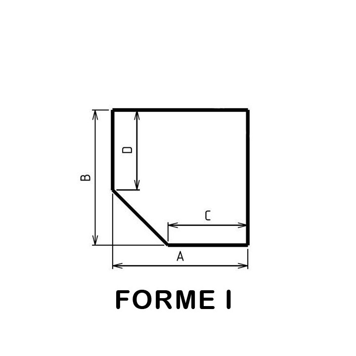 Glass Floor Plate with 1 Cut Corner in Square Shape 100x100cm - Capska