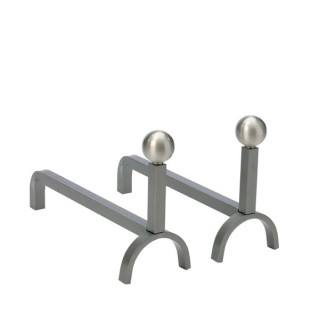 P. Chenets Promesse Gris Boules Satinees Vernies