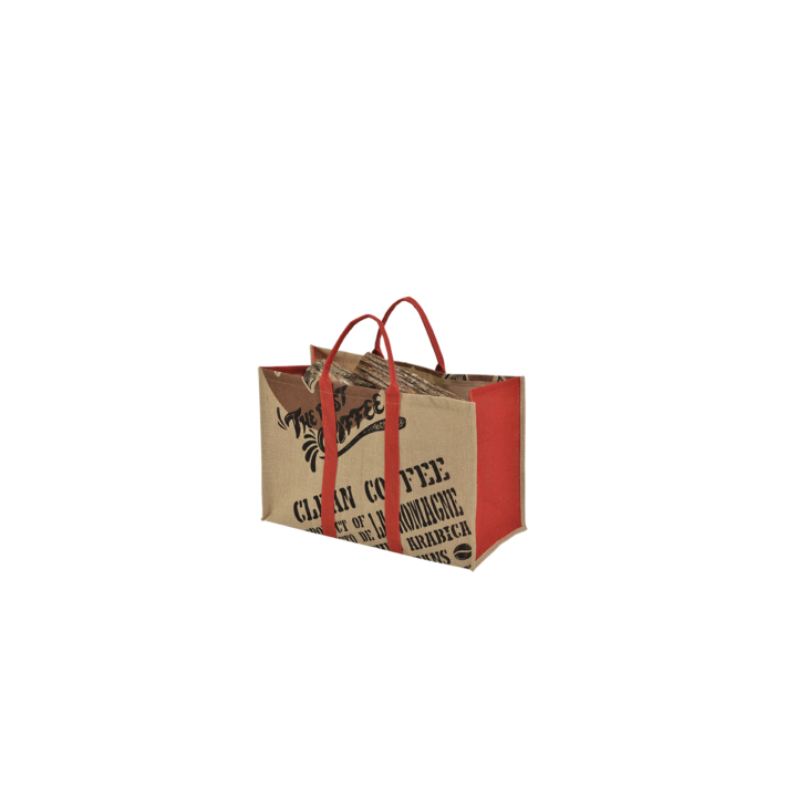 Sac A Buches Toile De Jute Noir Coffee Anses Noires