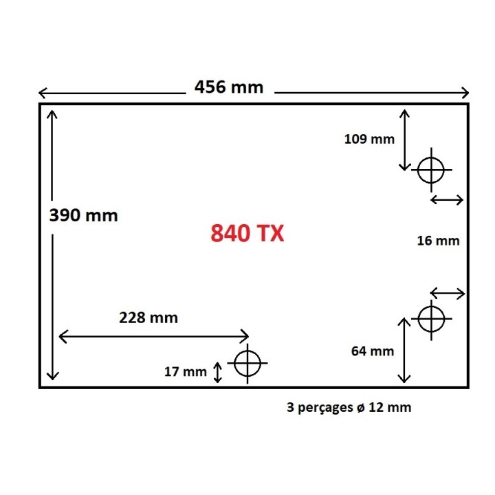 Vetro Philippe FOYER 840 / 840 TX - Rettangolo Forato per Caminetto