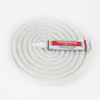 Junta Redonda Trenzada (blanca) ø 10 mm x 2,5 m + pegamento - Capska