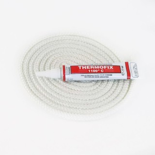 Round Braided Gasket (white) ø 6 mm x 2,5 m + glue - Capska