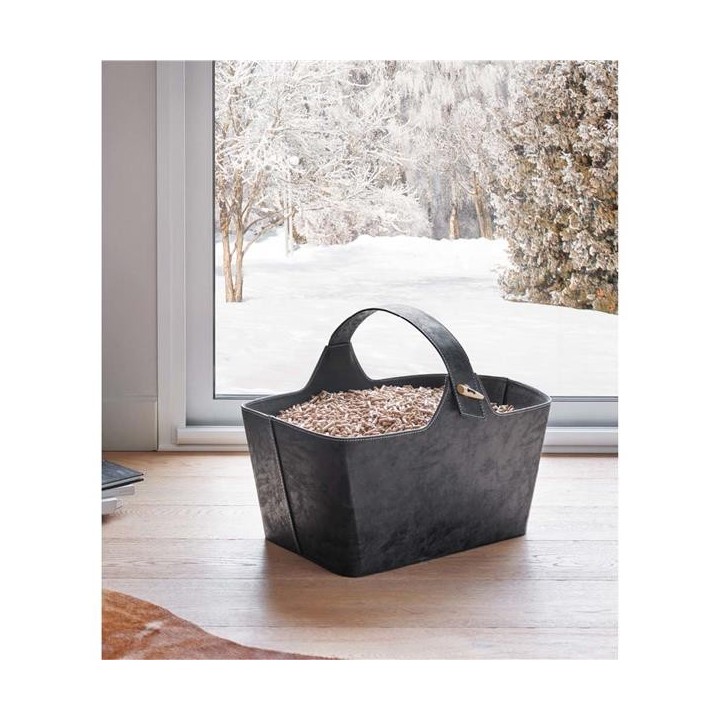 Contenitore portaoggetti in legno grigio antracite Yotta - Capska