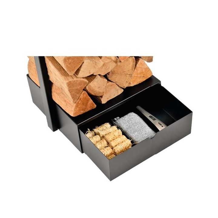 Range Buches Esterel Noir Rangement à bois - Capska