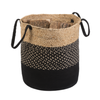 Corbeille à Bois Niamey en Jute naturel et Coton Recyclé - Capska