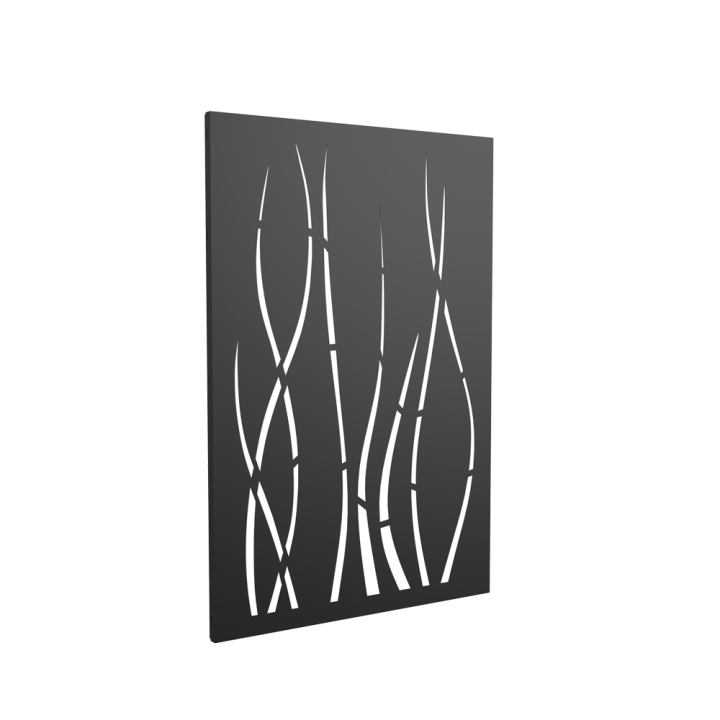 Black Ondulis plate, height 120cm, for wall protection of wood or pellet stoves - Capska