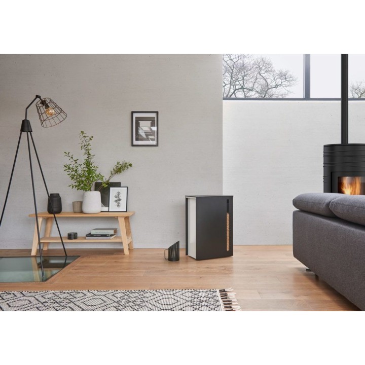 Cargo Schwarz-Weiß-Pelletlager auf Rädern für Pelletöfen - Capska