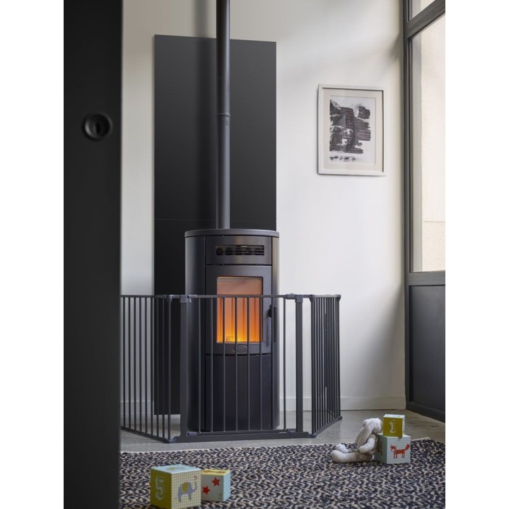 Placa protectora vertical llisa Color negre - Alçada 120cm per a estufa - Capska