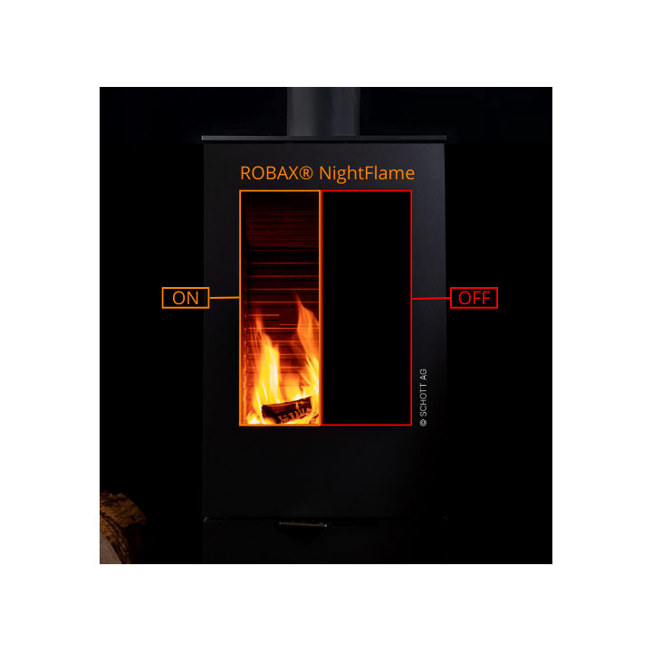 Hark 99 Glass - ROBAX NightFlame® Semi-transparent Glass Panel