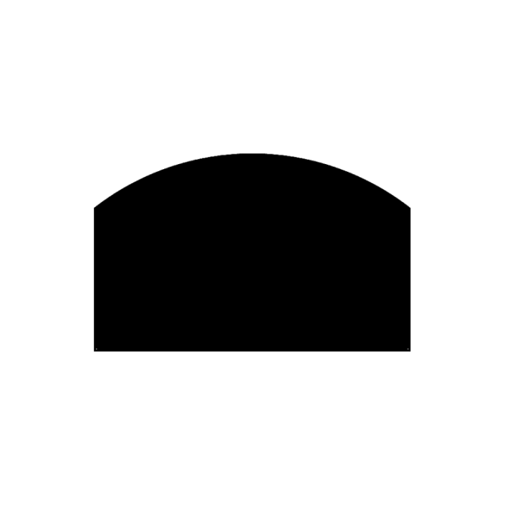 Rounded Floor Plate 80x50 cm Frosted Black Steel - Dixneuf