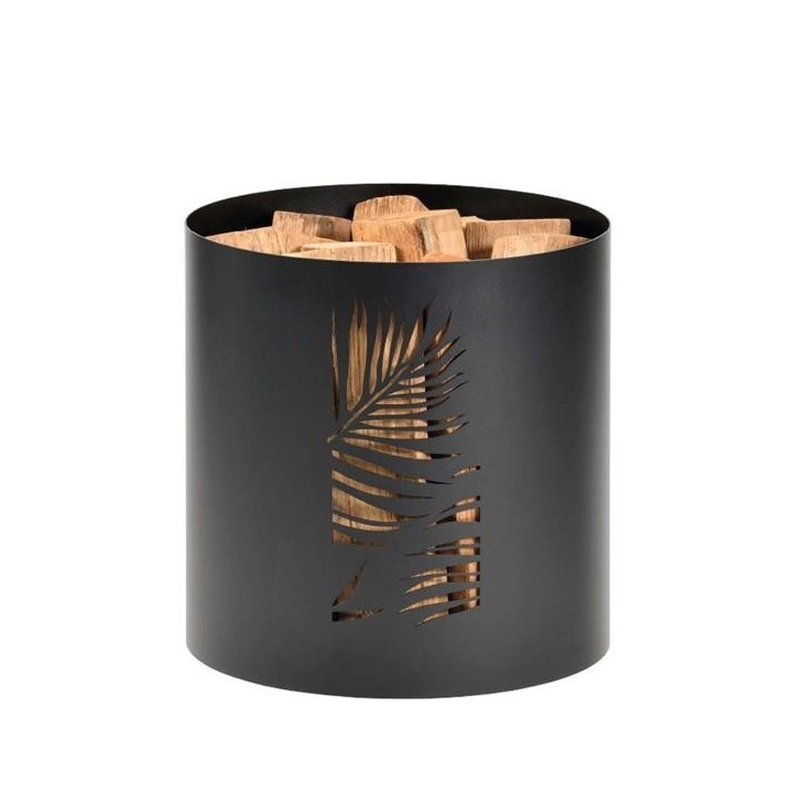 Log Holder Borneo Frosted Black Dixneuf (N3) - Diameter 40 cm