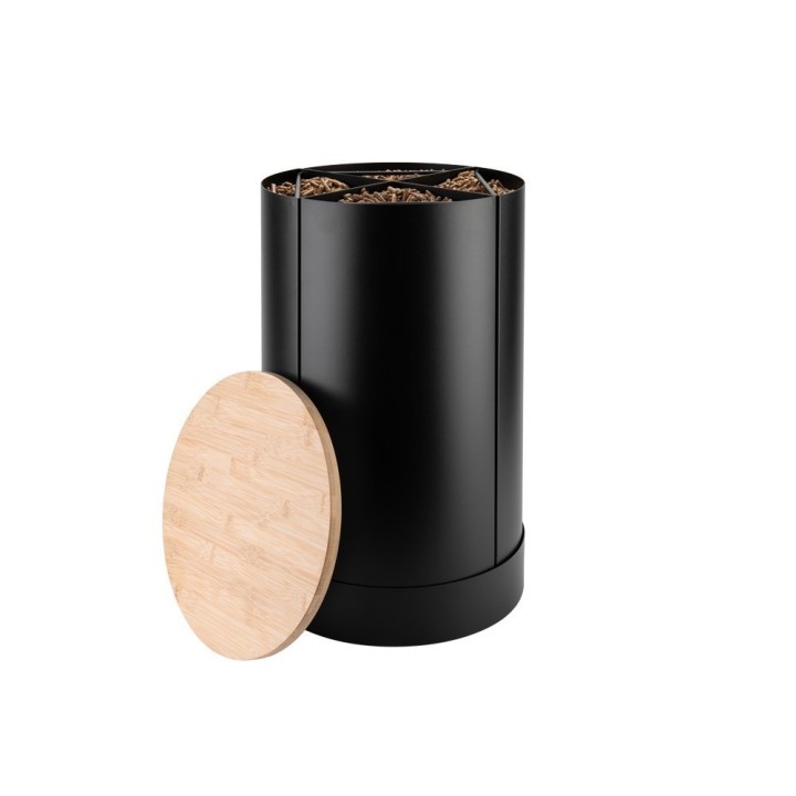 Riserva Pellet Fractio Nero Dixneuf - Coperchio in Bambù 4 Scomparti