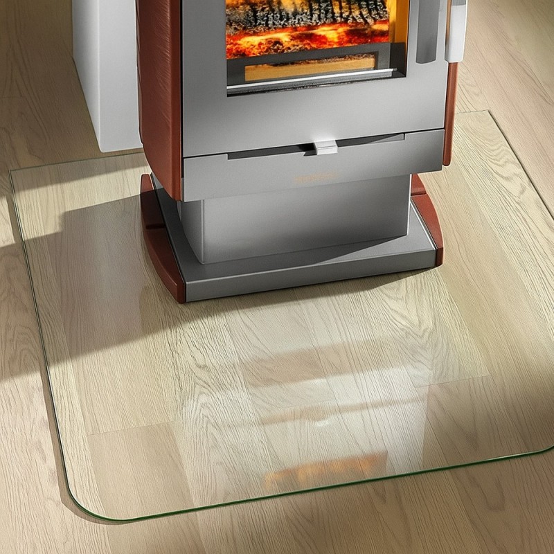 Plaque de sol en verre - carré 2 angles arrondis