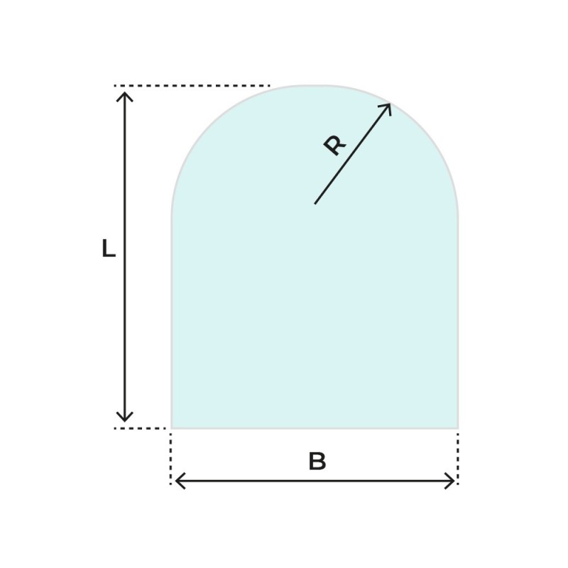 Rectangle cintré 1000 x 1000 mm R500 mm