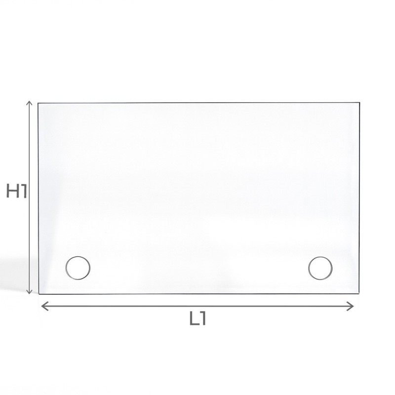 Kaminglas mit Bohrung nach Maß – rechteckig & flach - Capska