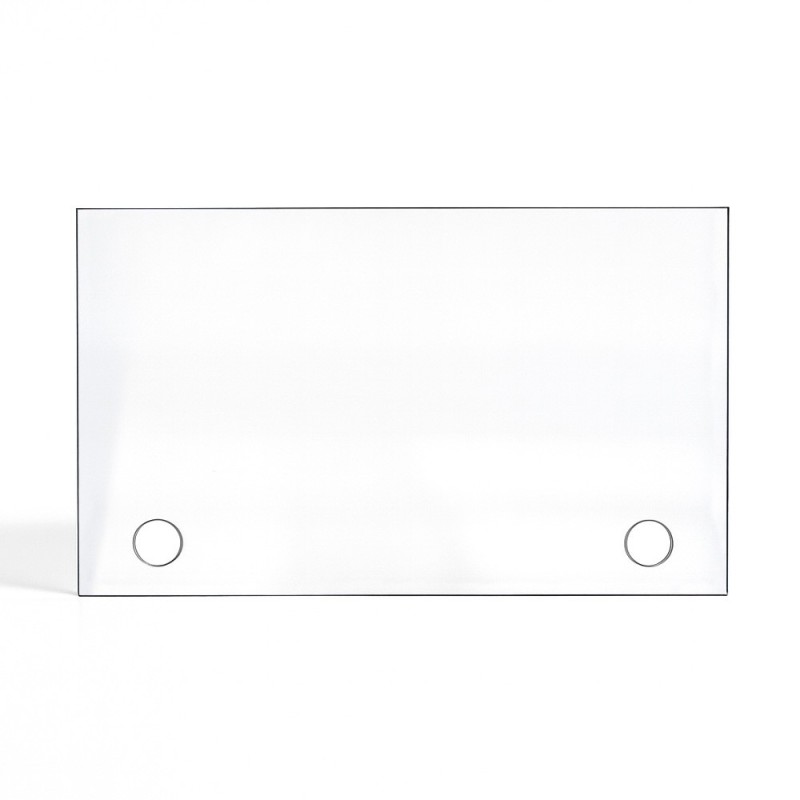 Vitre plate rectangulaire avec perçage