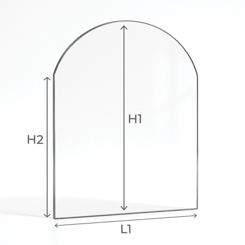 Kaminglas nach Maß 4 mm mit gebogener Oberkante und Autoreinigung für Kaminofen - Capska