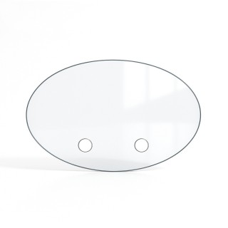 Vitre percée sur mesure forme ovale