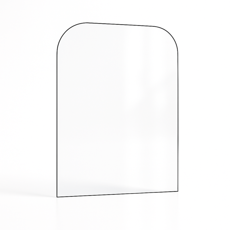 Vitre plate avec 2 angles arrondis