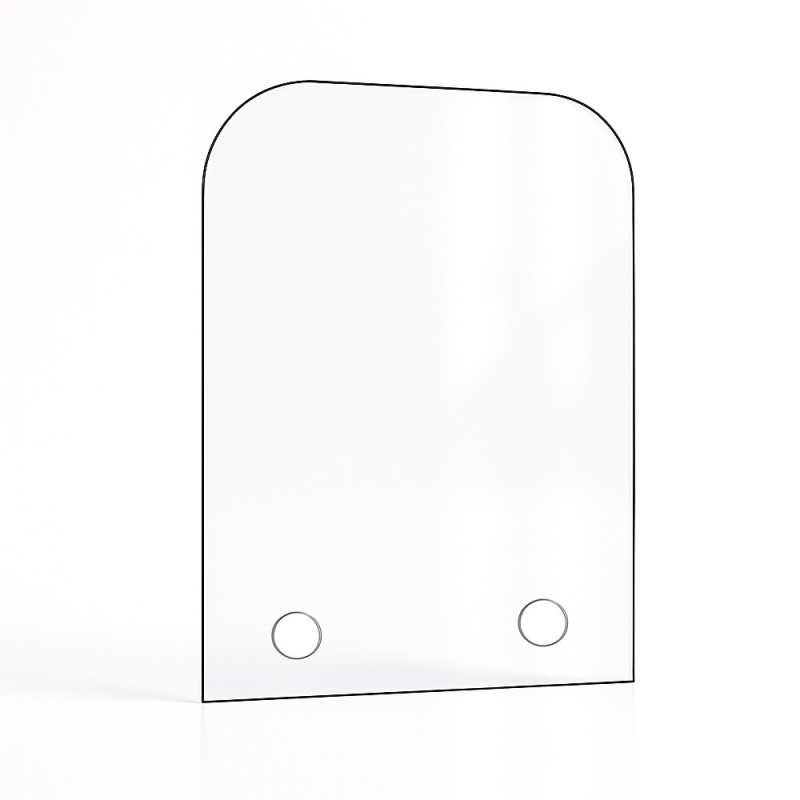 Vetro con 2 angoli arrotondati tagliato su misura per stufa - Capska