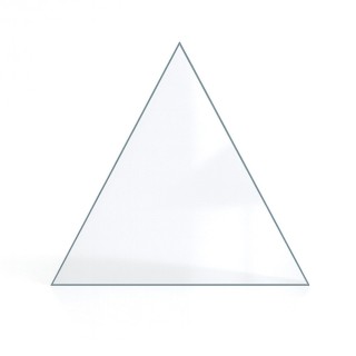 Vitre plate de forme triangulaire 4 mm sur mesure