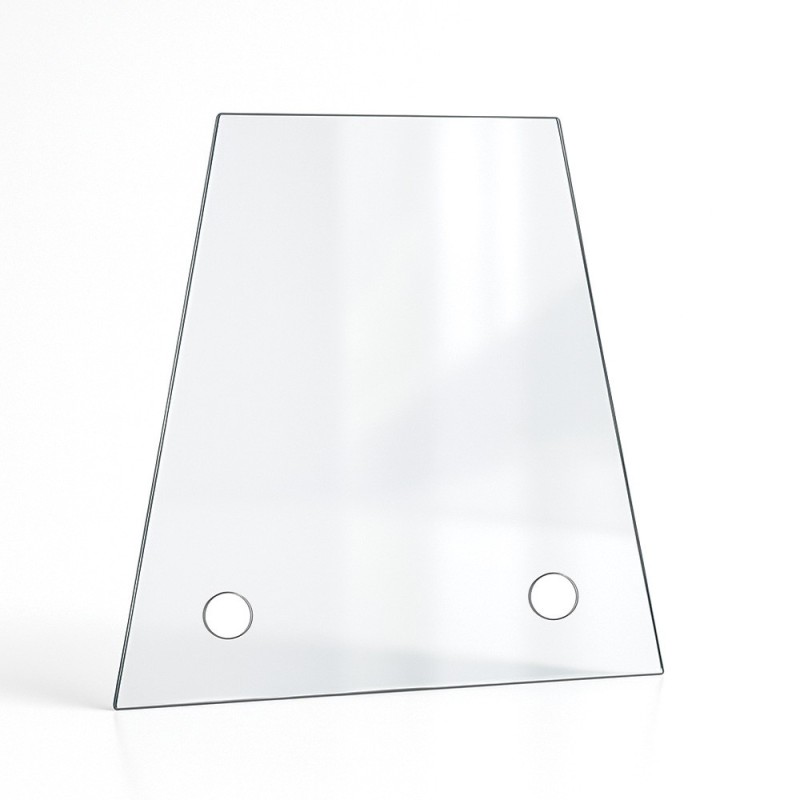 Trapez-Shaped Glass with Drilling for Insert and Stove - Capska