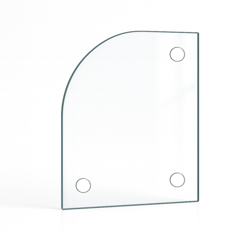 Rectangular glass 1 rounded corner custom for stove - Capska