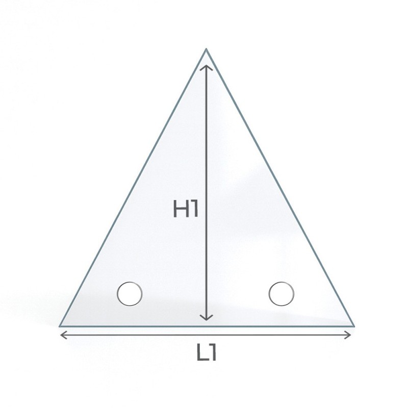 Triangle Stove or Insert Glass with Drilling - Capska