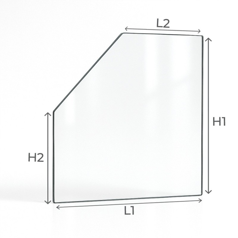 Custom Rectangle Glass with 1 Cut Corner for Stove - Capska