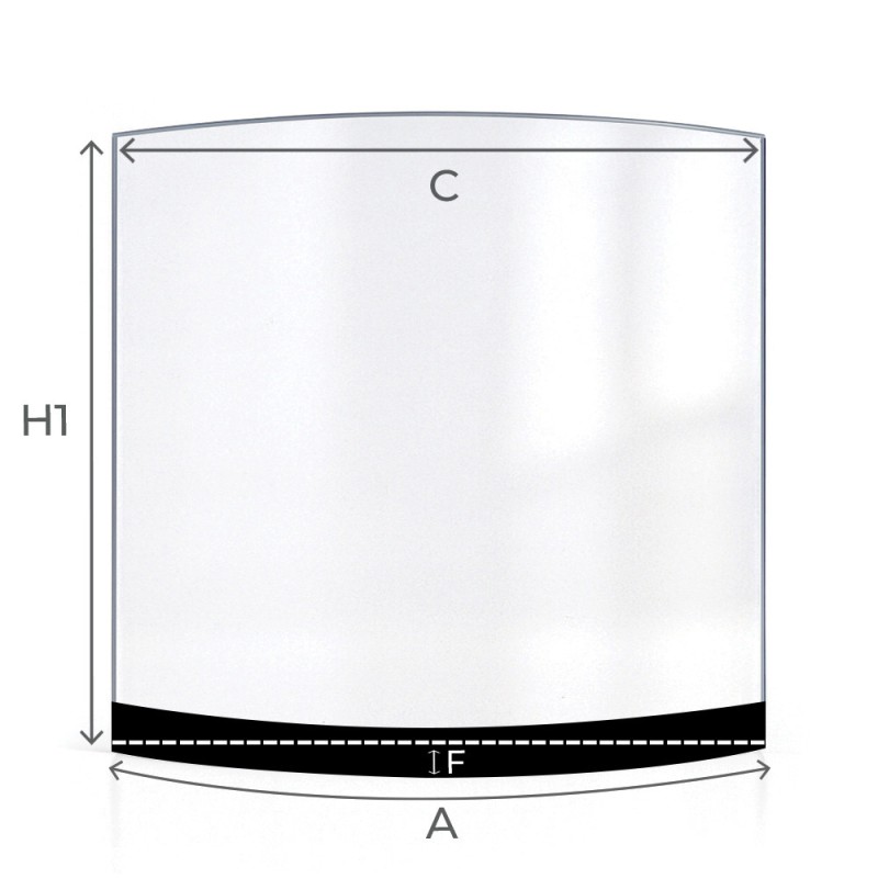 Cristall Techfire UNI 1068 - Vidre Corbat Serigrafiat per estufa de llenya