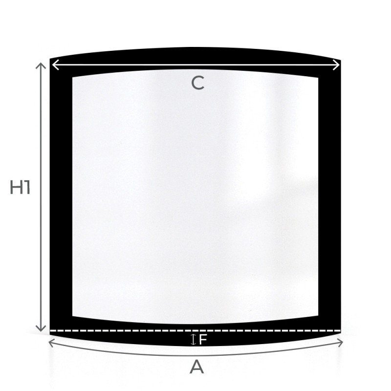 Deville ASTER Glass - Curved Screen-printed glass panel for wood burning stove