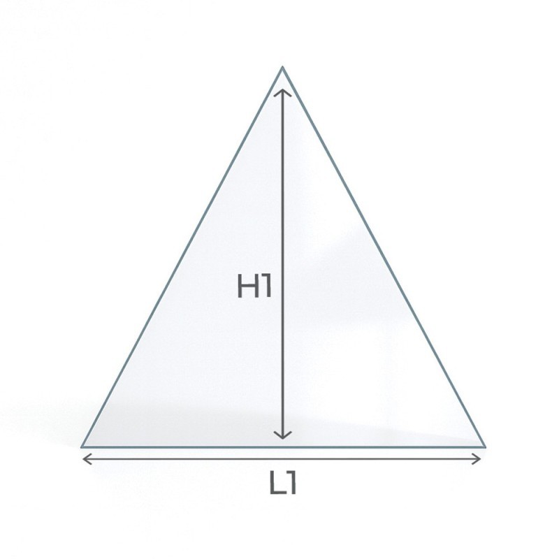 Vetro Focus ARCHI - Vetro Triangolo isoscele per inserto per caminetto