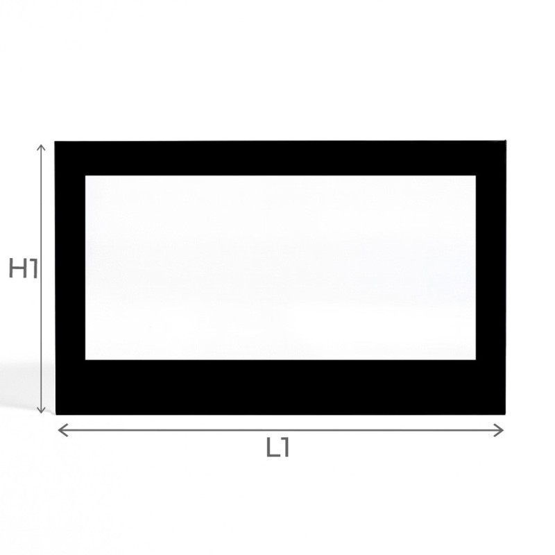 Deville 7990ASTRE 90 AC VISION Glas - Rechteck Siebdruck Kaminglas für Kaminofen