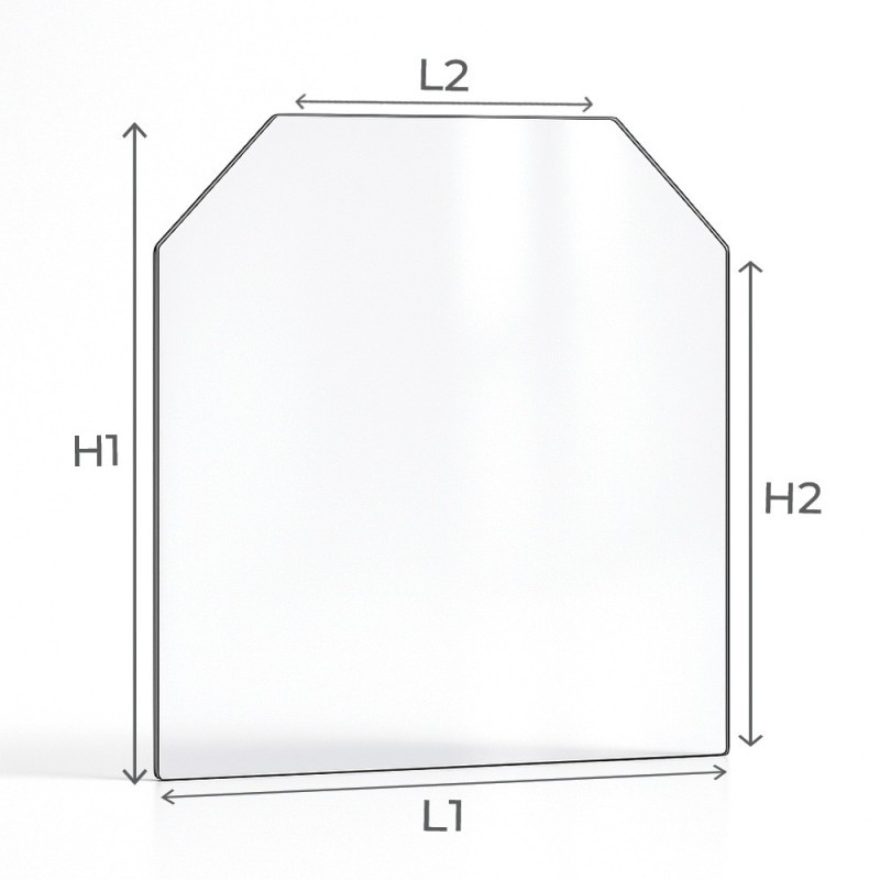 Austroflamm SOLO Glass - 2 cut corners glass panel for wood burning stove