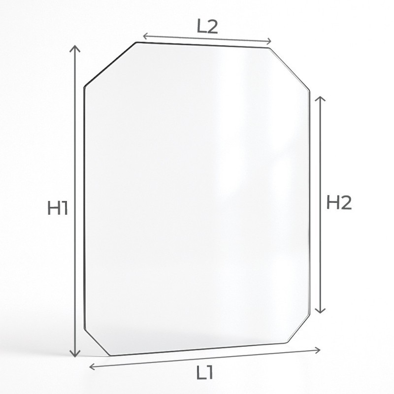 Vitre Jotul I350 PLAT - Verre 4 angles coupés pour insert