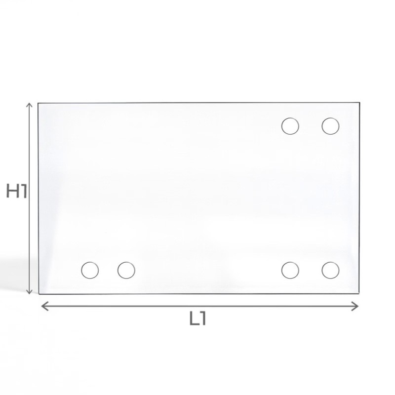 Brisach EUROVISION Glas (mit Löchern) - Rechteck Gebohrt Kaminglas für Kaminofen