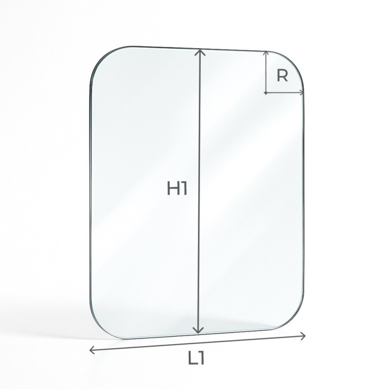 Vitre avec 4 angles arrondis découpée sur mesure pour insert et poele - Capska