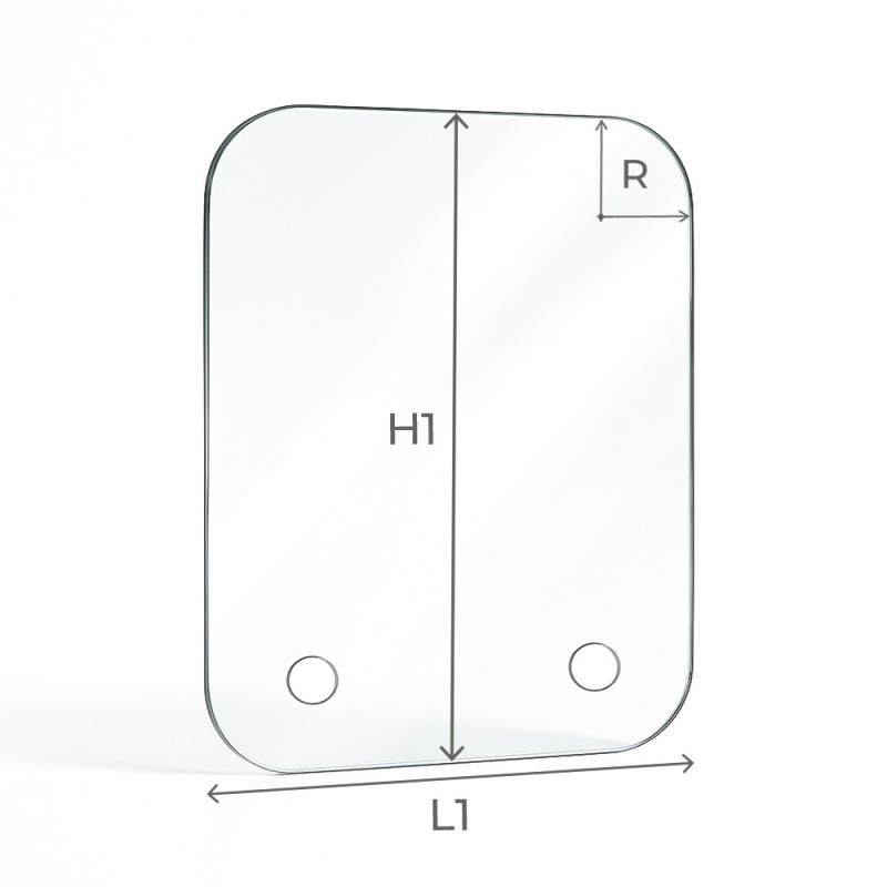 Custom Cut Glass with 4 Rounded Corners - Capska