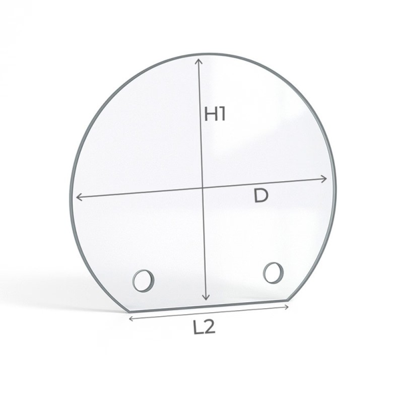 Vidrio plano redondo cortado en vidrio vitrocerámico para insert o estufa de leña - Capska