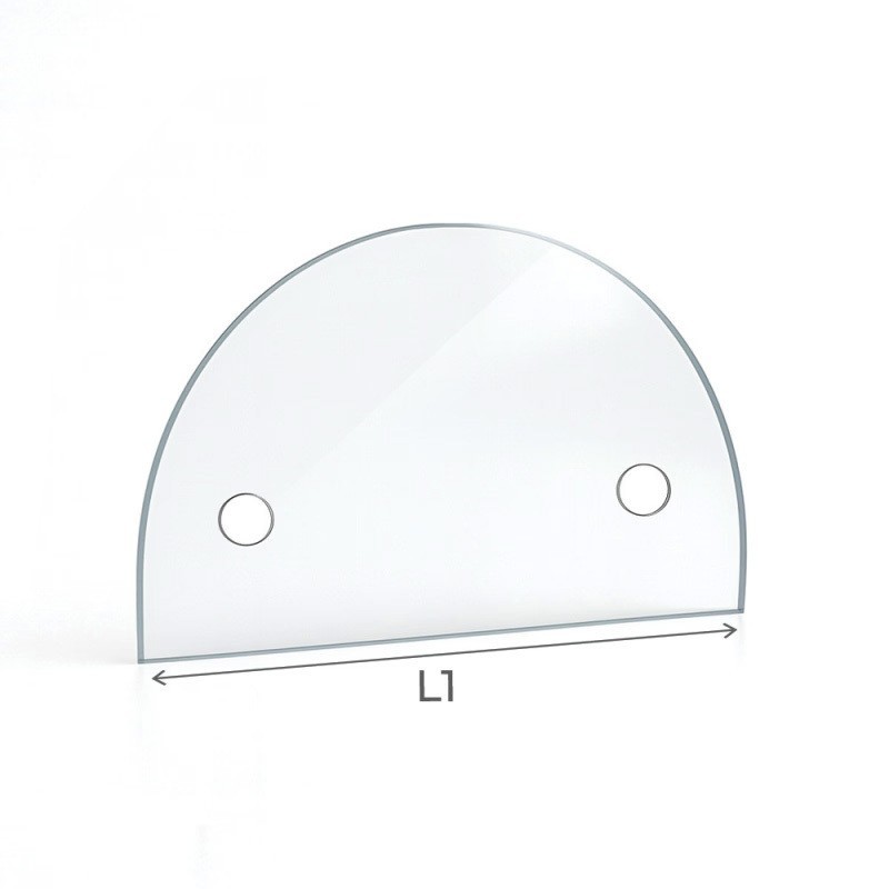 Verre demi-cercle découpe sur mesure pour poele et insert - Capska